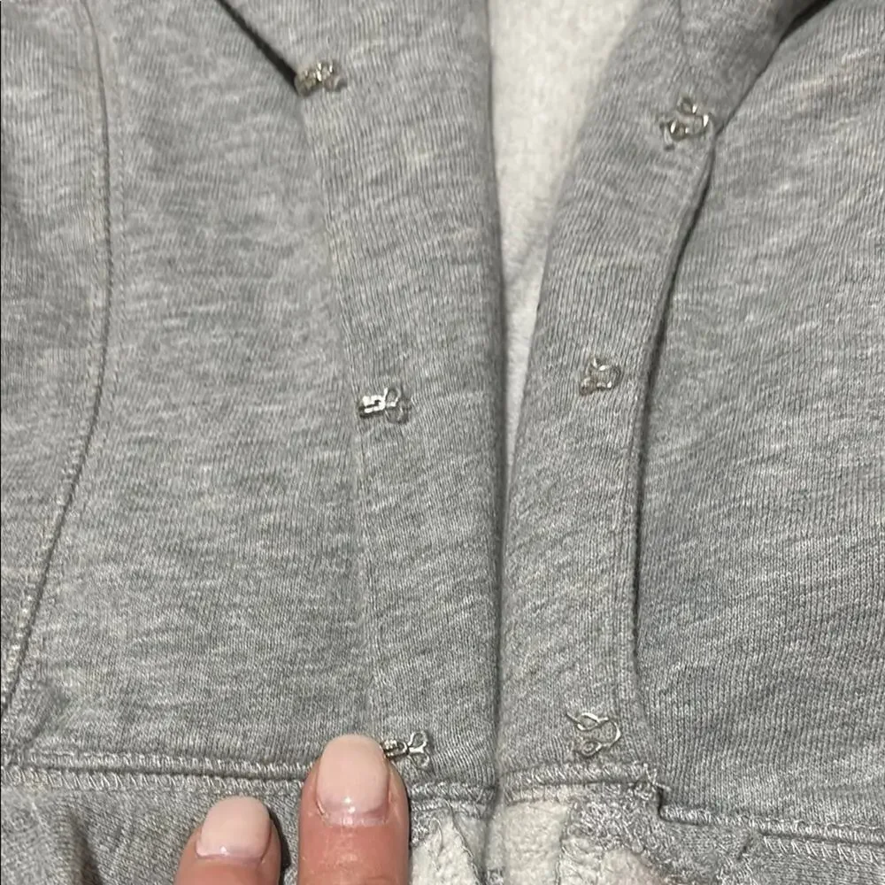 Ralph Lauren S 7 Gray Peplum sweatshirt jacket hook/eye closure euc worn once